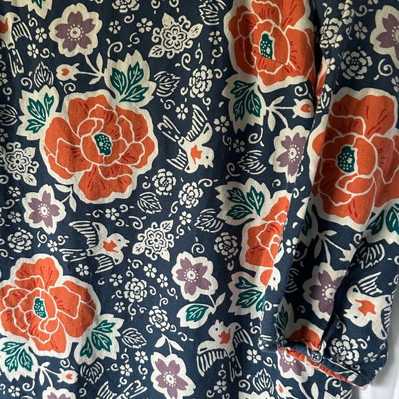 OLD NAVY FLORAL SHIFT MINI DRESS Size M Women 3/4 Sleeve Lined Cottagecore Tunic - Picture 8 of 8
